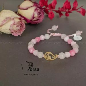 دستبند ترمه و مرغ عشق با سنگ عقیق