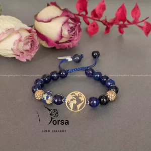 دستبند کره زمین با سنگ عقیق